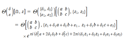 指標付きRiemannテータ関数の関係式（種数=2）