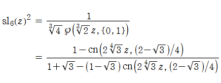 楕円関数sl6(z)^2