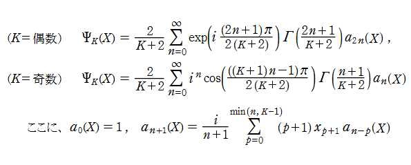 余次元Kの尖点正準積分関数の冪級数展開