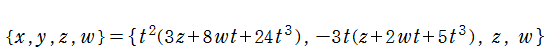 余次元4の尖点カタストロフィーのパラメータ表示式