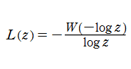 L(z)=-W(-log z)/(log z)