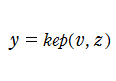 Keplerの逆関数 kep(v, z)