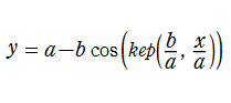 y=a-b*cos(kep(b/a, x/a))