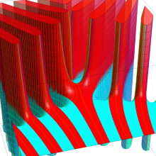 第2種合流型超幾何関数のグラフ(複素変数α)