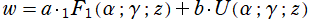 w = a･1F1(α; γ; z) ＋ b･U(α; γ; z)