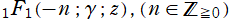 1F1(－n; γ; z), (n ∈ Z≧0)