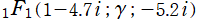 1F1(1－4.7i; γ; －5.2i)