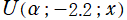 U(α; －2.2; x)
