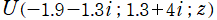 U(－1.9－1.3i; 1.3＋4i; z)