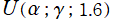U(α; γ; 1.6)