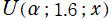 U(α; 1.6; x)