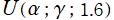 U(α; γ; 1.6)