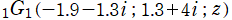 1G1(－1.9－1.3i; 1.3＋4i; z)