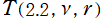 T(2.2, ν, r)
