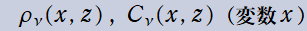 ρ[ν](x, z), C[ν](x, z)(変数x)