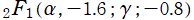 2F1(α, －1.6; γ; －0.8)