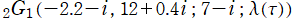 2G1(－2.2－i, 12＋0.4i; 7－i; λ(τ))